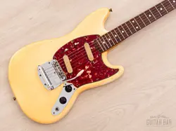 1965 FENDER MUSTANG VINTAGE OFFSET GUITAR OLYMPIC WHITE 100% ORIGINAL W/ CASE