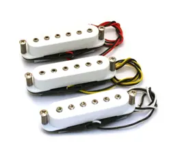 SET OF 3 - MODERN STYLE WHITE HEX POLE PICKUPS FOR FENDER STRATOCASTER STRAT