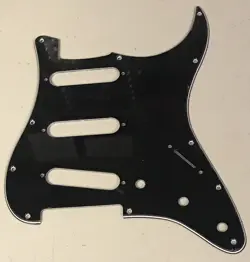 FITS FENDER STRATOCASTER USA MIM PICKGUARD SSS 11-HOLE - 3 PLY BLACK NEW!