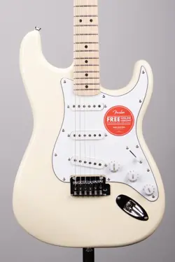 SQUIER AFFINITY STRATOCASTER MAPLE ELECTRIC GUITAR - OLYMPIC WHITE
