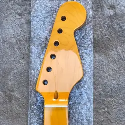 YELLOW 22 FRETS STRAT ELECTRIC GUITAR NECK CANADA MAPLE FOR FENDER ST PART