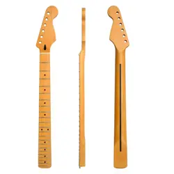MATT YELLOW ELECTRIC GUITAR NECK CANADA MAPLE 22 FRETS FOR FENDER ST REPLACEMENT
