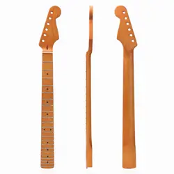 22 FRET ELECTRIC GUITAR NECK YELLOW CANADA MAPLE FOR FENDER ST DIY REPLACEMENT