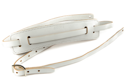 GENUINE GRETSCH LOGO VINTAGE LEATHER ADJUSTABLE GUITAR STRAP (WHITE)