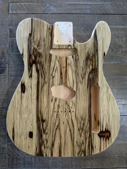 TELECASTER-STYLE GUITAR BODY, BLACK LIMBA, VINTAGE