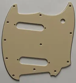 FOR FIT FENDER OFFSET SERIES MUSTANG STYLE GUITAR PICKGUARD 3 PLY VINTAGE YELLOW