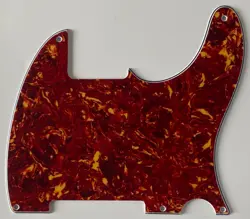 FOR FIT FENDER TELECASTER  VINTAGE 5-HOLE BLANK GUITAR PICKGUARD RED TORTOISE
