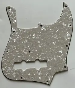 FOR FIT FENDER GEDDY LEE JAZZ BASS STYLE GUITAR PICKGUARD 4PLY IVORY WHITE PEARL