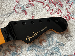 FENDER ULTRA LUXE FLOYD ROSE STRATOCASTER GUITAR NECK AMERICAN BLACK HEADSTOCK