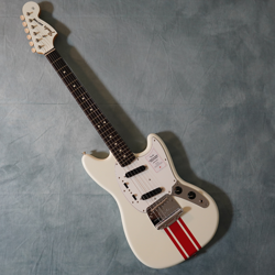 FENDER 2023 COLLECTION MIJ TRADITIONAL 60S MUSTANG OLYMPIC WHITE RED STRIPE