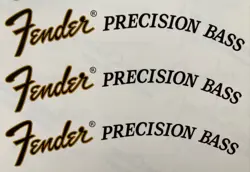 70S FENDER PRECISION BASS WATERSLIDE HEADSTOCK DECAL (3 PCS.)