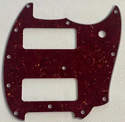 FITS FENDER OFFSET SERIES MUSTANG P90 GUITAR PICKGUARD,4 PLY RED TORTOISE