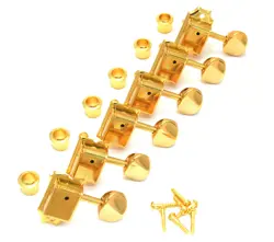 ALLPARTS GOLD VINTAGE INLINE TUNERS FOR FENDER STRAT/TELE GUITAR TK-0780-002