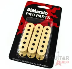 DIMARZIO PICKUP COVERS SET OF (3) FOR FENDER STRAT/STRATOCASTER - CREAM DM2001CR