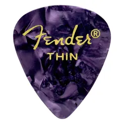 FENDER 351 PREMIUM CELLULOID GUITAR PICKS 12-PACK - PURPLE MOTO - THIN