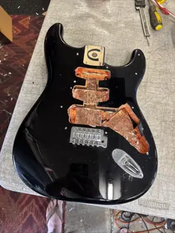 2018 FENDER VINTAGE MODIFIED STRATOCASTER SQUIER GUITAR BODY W/ BRIDGE LUTHIER