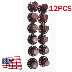 12X CHOCOLATE BROWN GUITAR AMP KNOB AMPLIFIER SKIRTED KNOBS FOR FENDER USA
