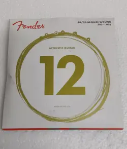 FENDER 80/20 BRONZE WOUND ACOUSTIC GUITAR STRINGS, LIGHT 12-52