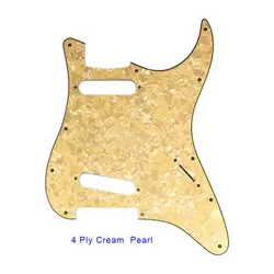 CUSTOM FOR FENDER US 11 SCREW STANDARD SS STRAT GUITAR PICKGUARD, CREAM PEARL