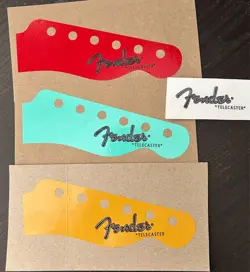 BLACK MIJ STYLE ADAPTIVE TELECASTER HEADSTOCK INSTANT  LOGO UV DTF  STICKER