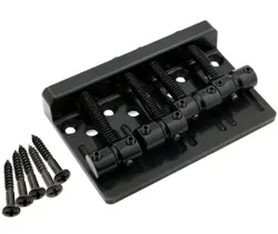 SOLID BRASS HIGH MASS 4-STRING BASS BRIDGE FOR FENDER JAZZ, PRECISION - BLACK