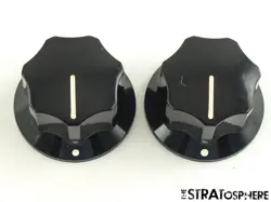 2 FENDER PLAYER II JAGUAR SERIES GUITAR KNOBS, VOLUME TONE BLACK