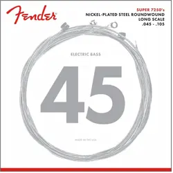 FENDER 7250M NICKEL PLATED STEEL LONG SCALE BASS GUITAR STRINGS, MEDIUM 45-105