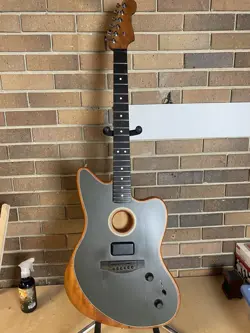 PROJECT FENDER AMERICAN ACOUSTASONIC JAZZMASTER GUITAR FOR PARTS OR REPAIR NR