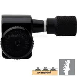 NEW HIPSHOT NON-STAGGERED TUNERS FENDER� DIRECTROFIT� LOCKING KNURLED - BLACK