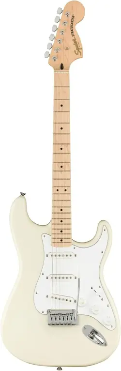 SQUIER AFFINITY SERIES STRATOCASTER ELECTRIC GUITAR - OLYMPIC WHITE WITH...