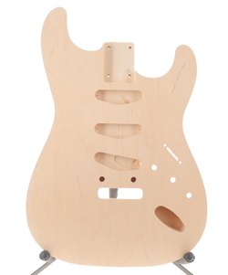 STRATOCASTER BODY UNFINISHED RAW BASSWOOD AERODYNE STYLE STRAT BODY 3LB 9OZ