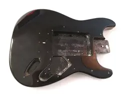 MINI SQUIER BY FENDER STRAT STYLE BLACK ELECTRIC GUITAR BODY HAIRLINE CRACKS SQ6