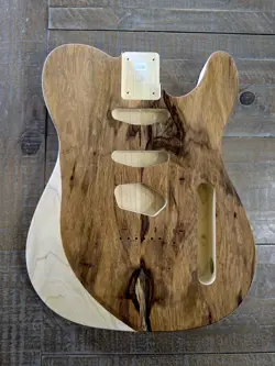 TELECASTER-STYLE GUITAR BODY, BLACK LIMBA, SSS