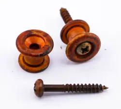 AGP  - STRATOCASTER  TELECASTER  GUITAR AGED RELIC PVC STRAP BUTTONS #1162427