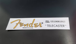 2PCS FENDER TELECASTER GUITAR HEADSTOCK WATERSLIDE TRANSFER DECAL STICKER