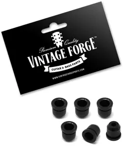 BLACK VINTAGE STRING THROUGH BODY FERRULES (6) FOR FENDER STRAT & TELE GUITAR