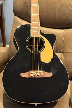 FENDER KINGMAN V2 ACOUSTIC-ELECTRIC BASS GUITAR W/GIG BAG - GLOSS BLACK
