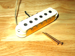 FENDER 1962 WHITE GOLD BLACK BOTTOM JAGUAR NECK PICKUP