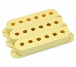(3) VINTAGE CREAM PICKUP COVERS FOR FENDER STRATOCASTER/STRAT PC-0406-048
