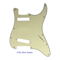 CUSTOM FOR FENDER US 11 SCREW STANDARD SS STRAT GUITAR PICKGUARD, MINT GREEN