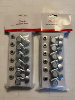 ? FENDER LOCKING TUNERS (QTY 2)  ALL SHORT CHROME + BRUSHED CHROME | OEM ?