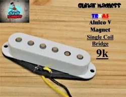 G.M. TEXAS ALNICO'S STRAT STRATOCASTER BRIDGE PICKUP FOR FENDER WHITE 9K