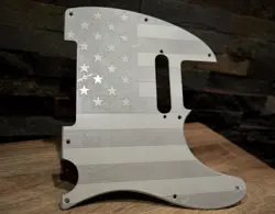 ASH WHITE AMERICAN FLAG TEXTURED PICKGUARD FENDER TELECASTER / ESQUIRE  - USA
