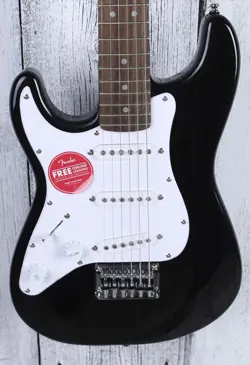 FENDER SQUIER MINI STRATOCASTER LEFT HANDED ELECTRIC GUITAR LEFTY STRAT BLACK