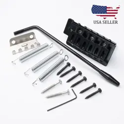 BLACK TREMOLO BRIDGE 6 STRING SINGLE LOCKING SYSTEM FOR FENDER SQ STRAT ST