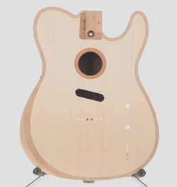 ACOUSTASONIC BODY UNFINISHED RAW MAHAGONY SPRUCE TOP W/ WOOD KNOT 2LB 4OZ