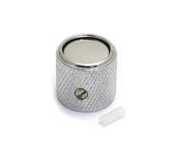 005-9272-049 FENDER KNOBS S-1 P BASS/TELE CAP &  BOTTOM COMPLETE - CHROME