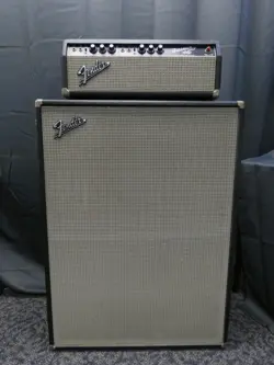 VINTAGE FENDER BASSMAN 2-CHANNEL 50-WATT BLACKFACE AMP HEAD AND SPEAKER CABINET