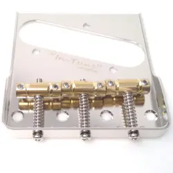 TCS GOTOH STEEL CUT DOWN SIDES BRIDGE W/H BRASS IN-TUNE SADDLES FOR FENDER TELE