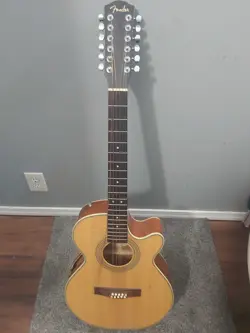 VINTAGE FENDER  JG-12CE/12 NAT GUITAR DAMAGED